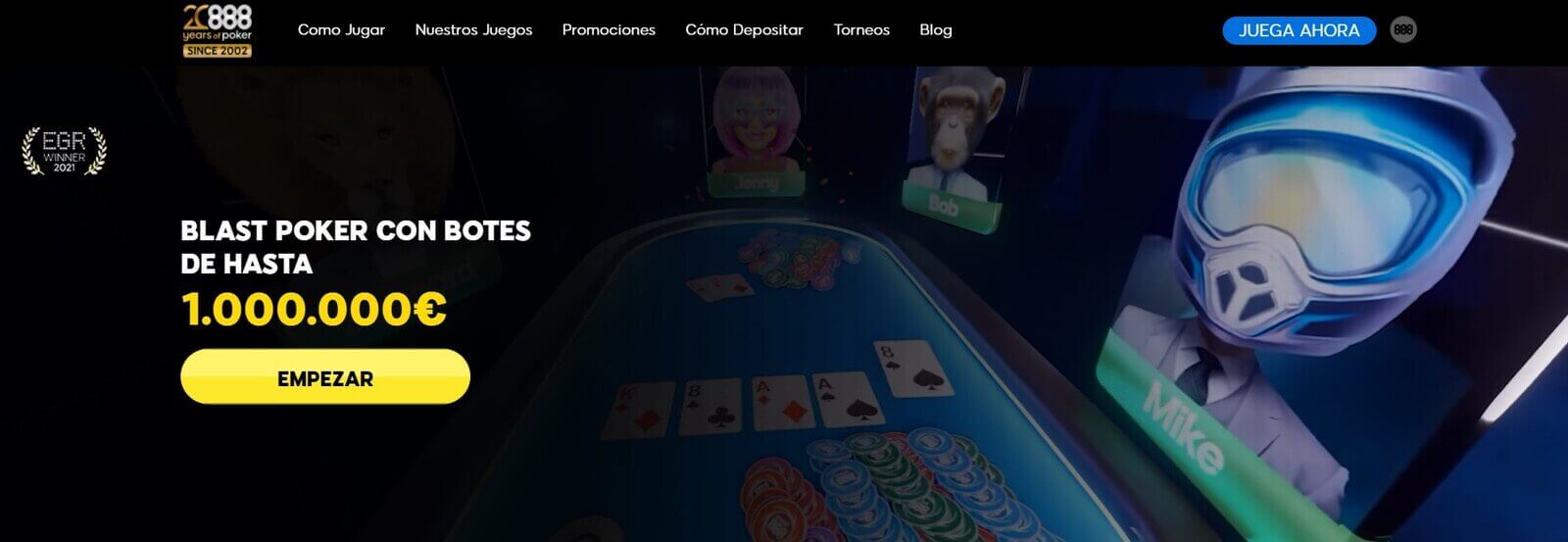 Jugar al póker en línea de 888Poker en España
