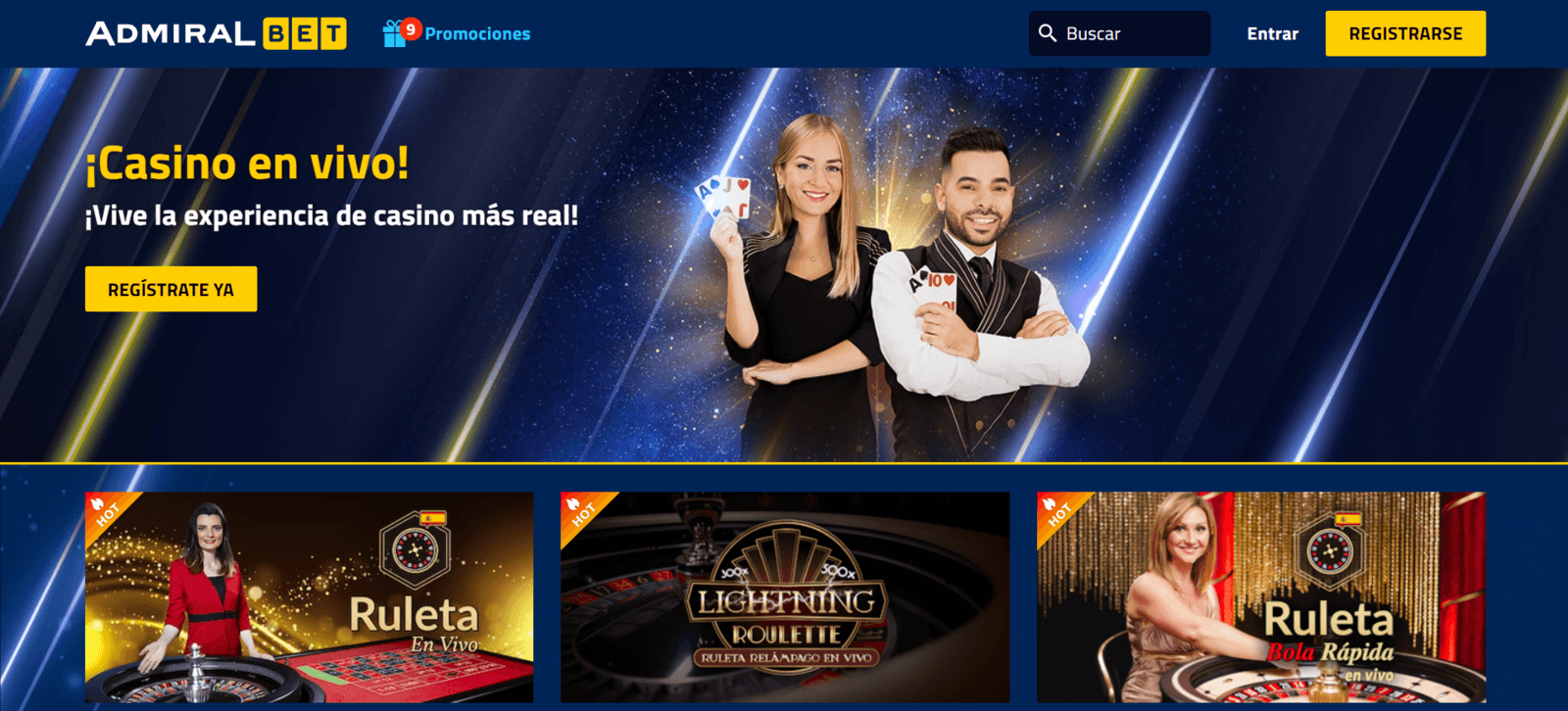 AdmiralBet Casino en vivo online en España