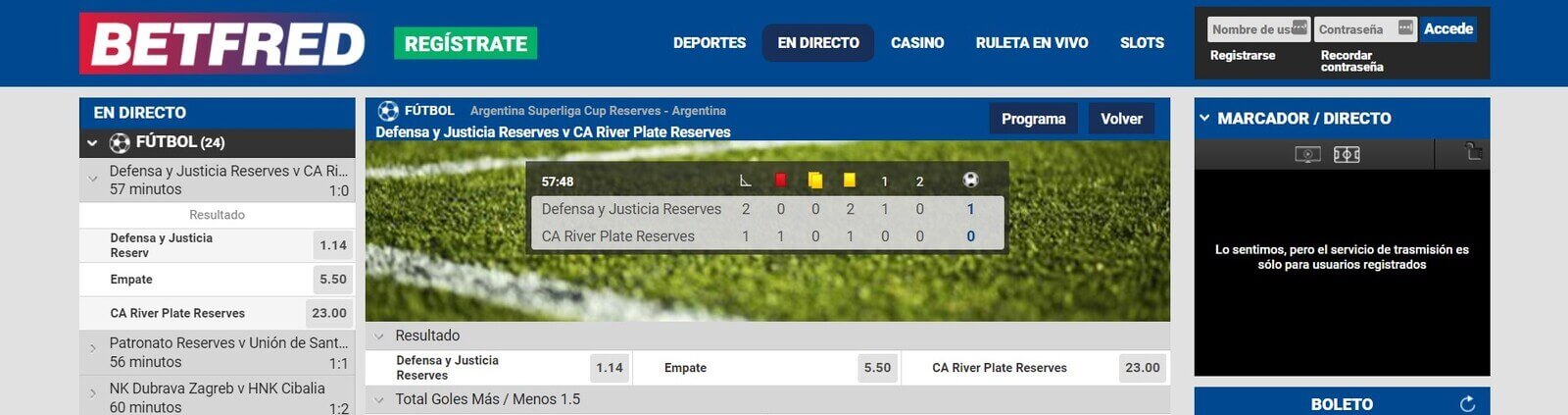 Apuestas deportivas de Betfred Casino