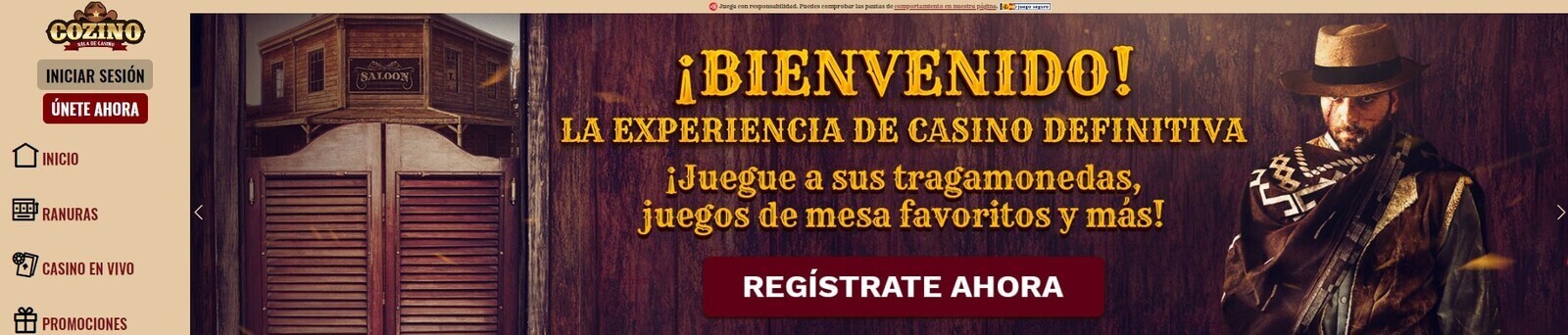 Página web de Cozino Casino