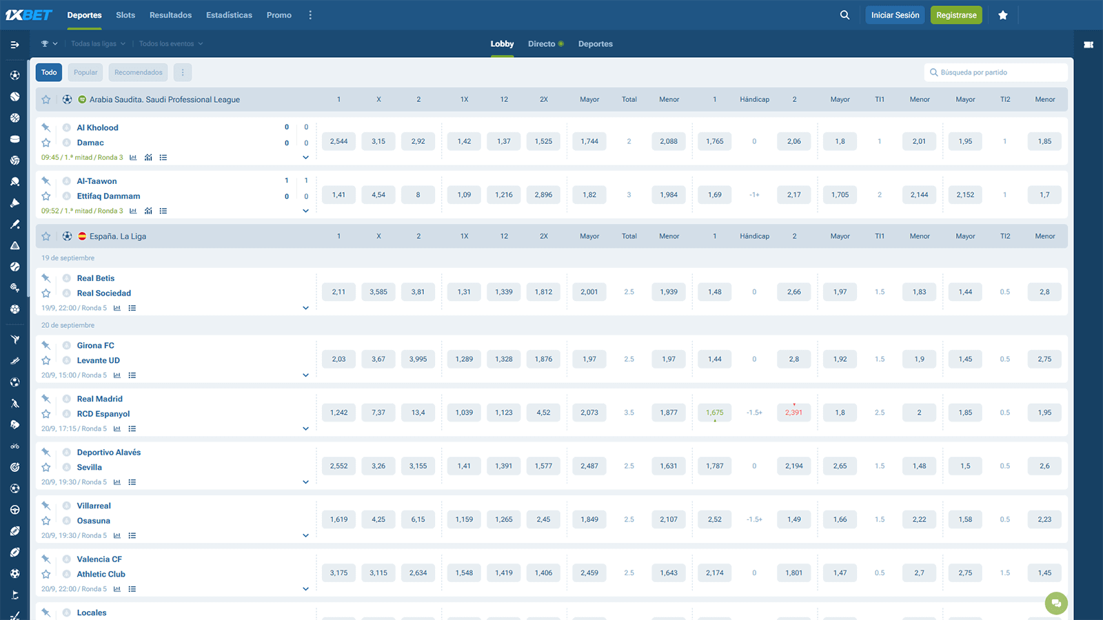 Apuestas deportivas en el casino 1xBet