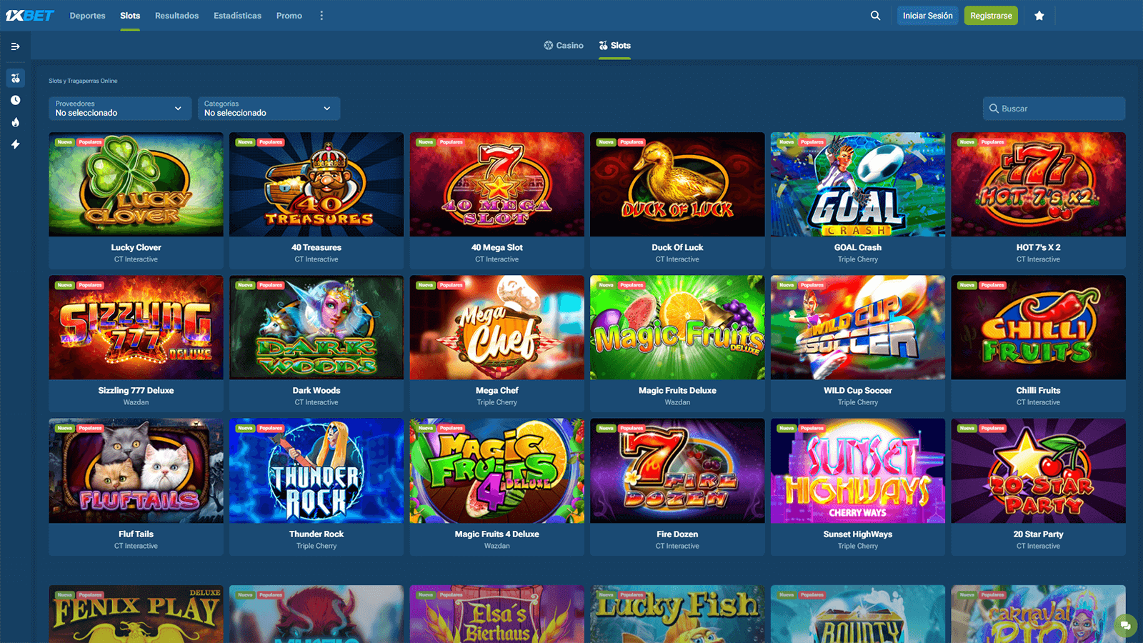 Pagina de inicio del Casino 1xBet Espana