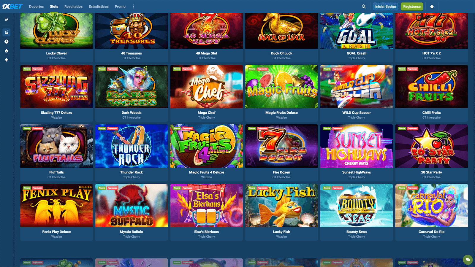 Tragamonedas y juegos del casino 1xBet
