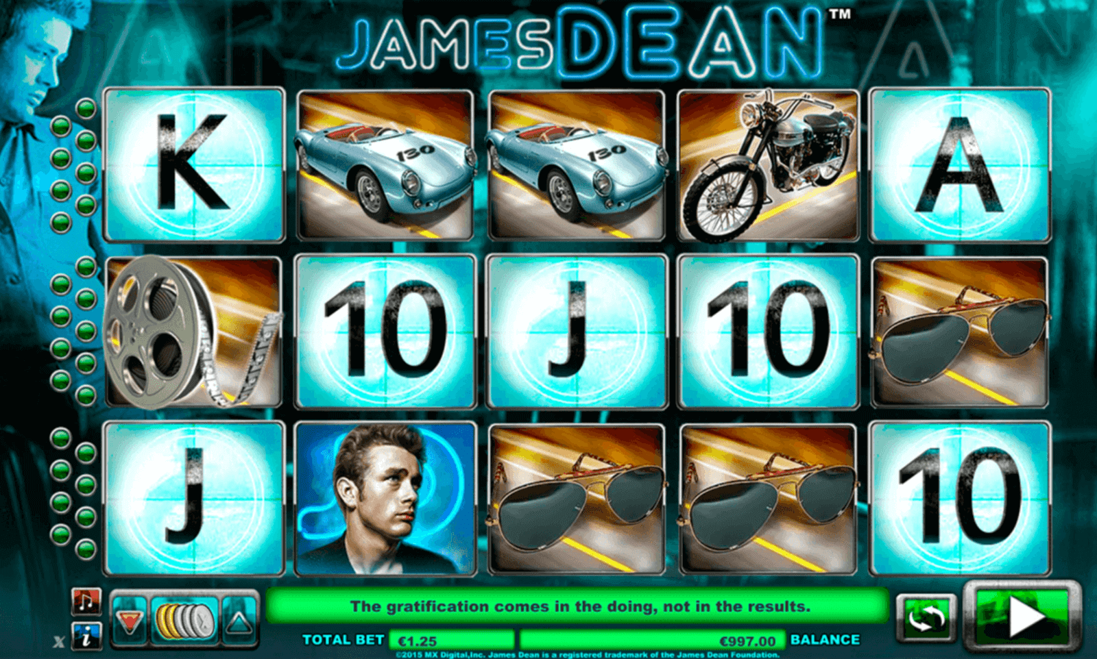 Jugar a la tragamonedas gratis James Dean de NextGen Gaming en casinos online