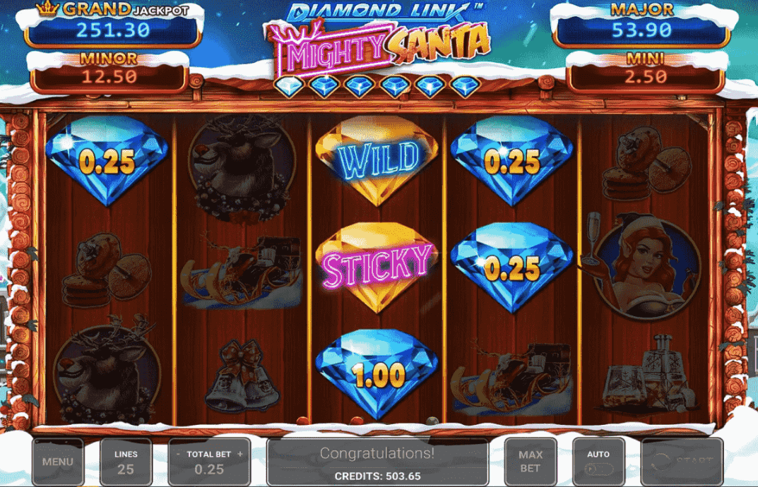 tragaperras diamond link mighty santa greentube