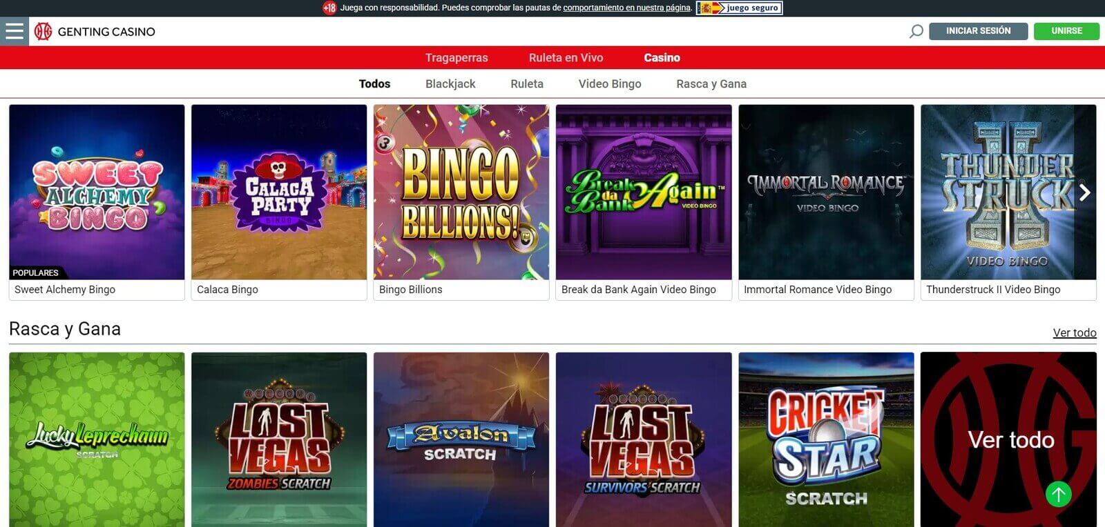 Juegos de Genting Casino online en España