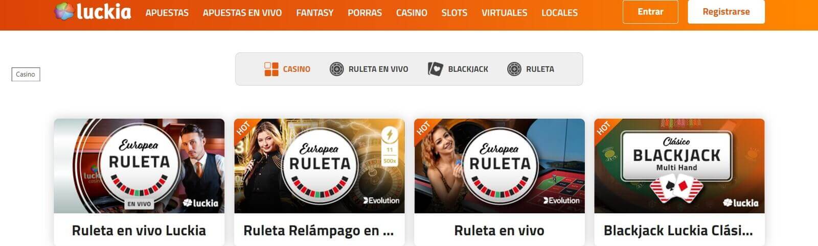 Página web de Luckia Casino