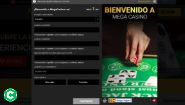 mega casino registrarse paso