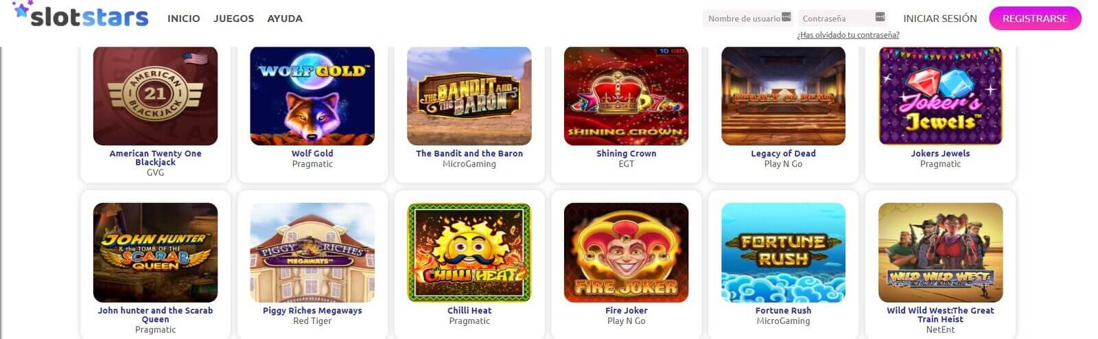 Mejores juegos de casino SlotStar online en España
