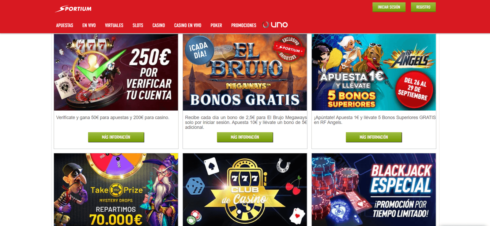 Bonos en Sportium Casino online de España