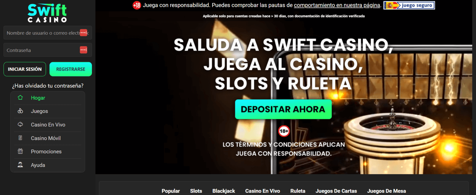 Swift Casino online en España de 2022