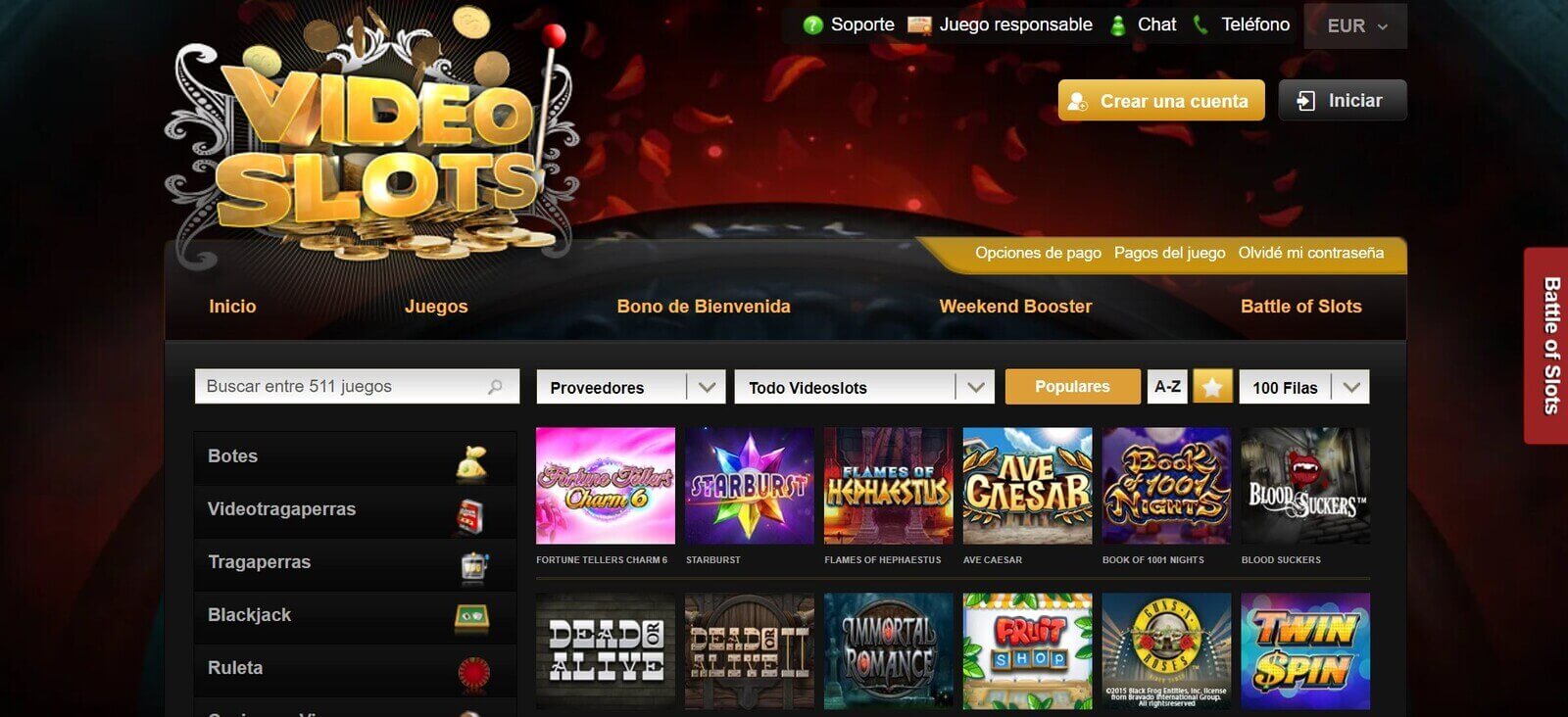 Tragaperras de Videoslots Casino online en España